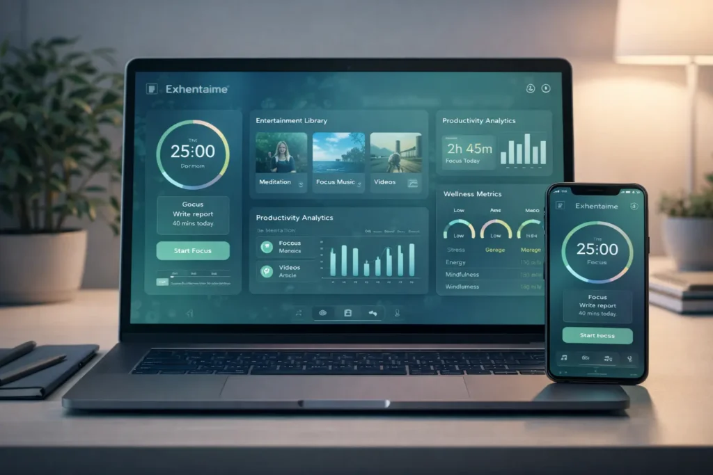 Exhentaime: The Mindful Digital Ecosystem for Focused Entertainment & Productivity
