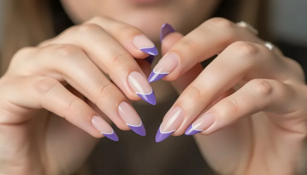 Purple French Tip Nails