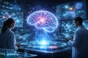 DEPOMIN82 breakthrough in neuropsychiatry showing brain neural pathways and innovative treatment mechanism visualization